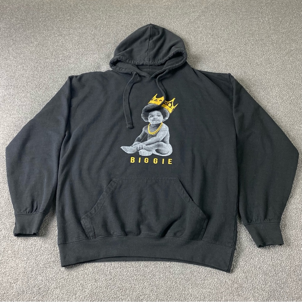 Notorious B.I.G Pull Over Sweatshirt Hoodie Black Men’s Size Large